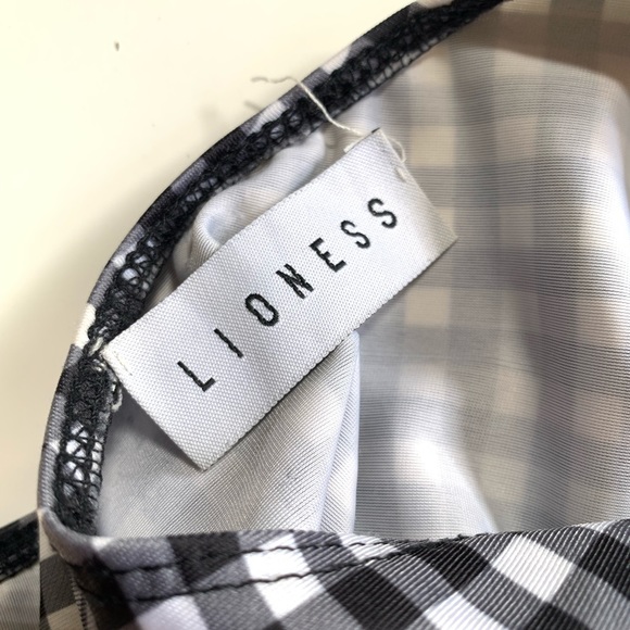 LIONESS BO DEREK ONE PIECE GINGHAM SWIMSUIT WOMEN’S SIZE SMALL 6 BLACK & WHITE - Picture 6 of 10